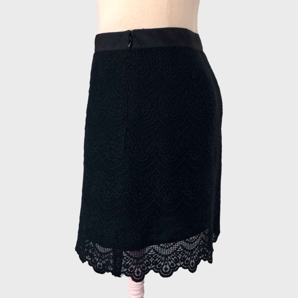 J Crew Scalloped Lace Overlay Pencil Mini Skirt - Picture 4 of 5